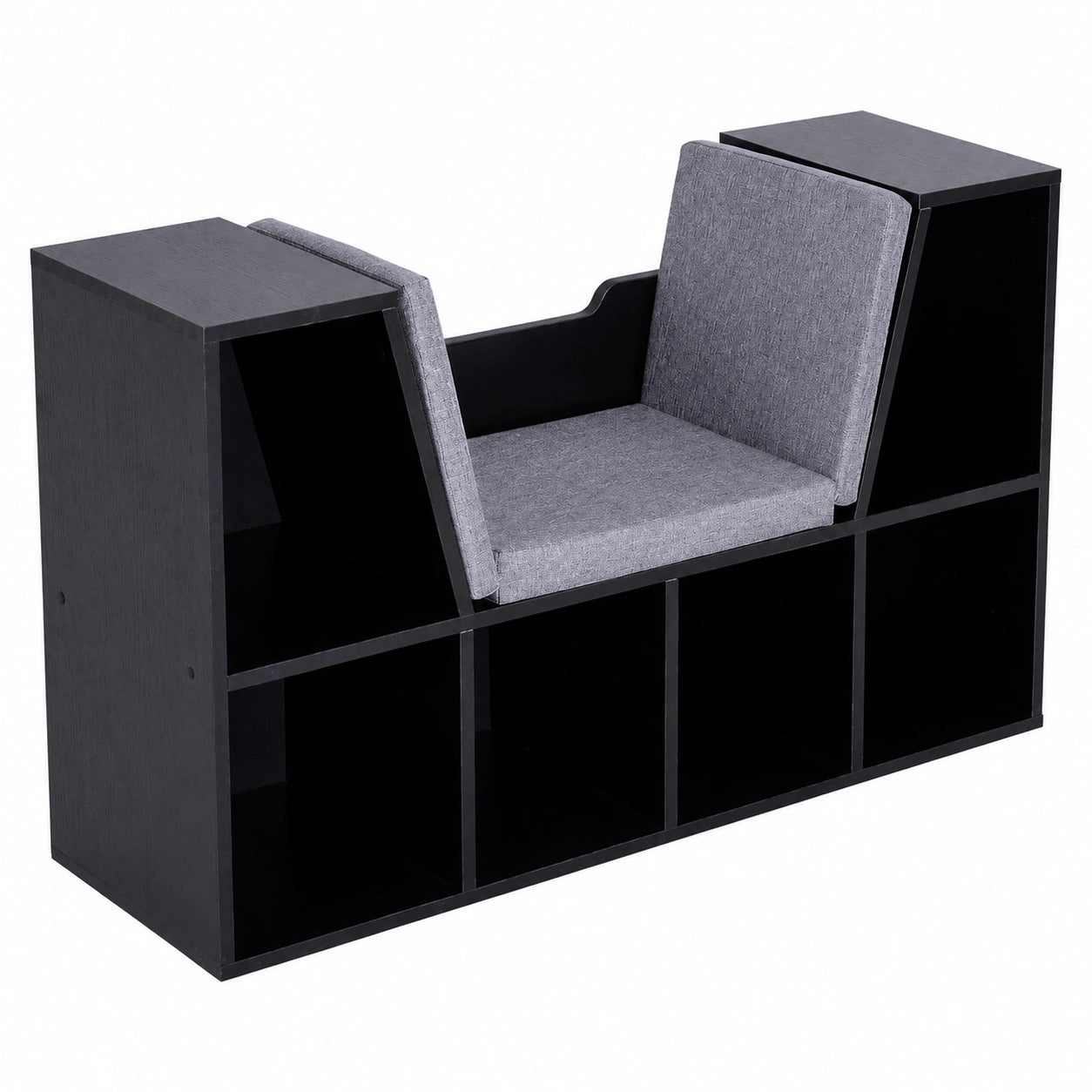 Banc, avec coussin, coloris noir, 102 x 30 x 61 cm, pour les espaces de vie