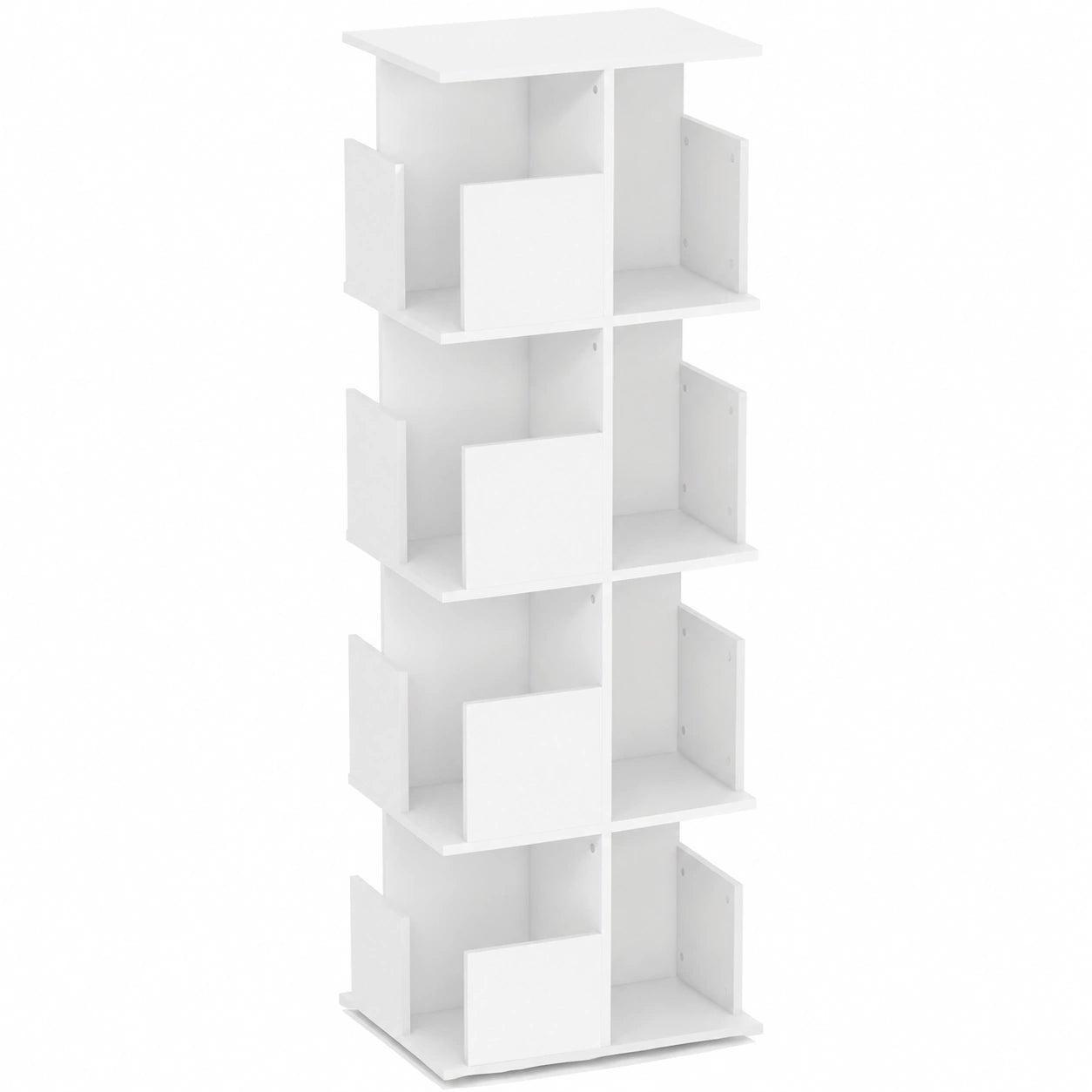 Bibliothèque, coloris blanc, 39 x 39 x 128,3 cm, pour le salon ou le bureau