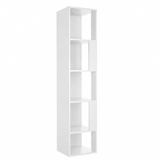 Bibliothèque, avec rangement, avec étagères, 31,5 x 31,5 x 160 cm, coloris blanc, pour le salon ou le bureau