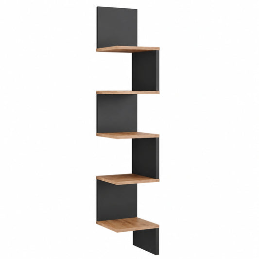 Étagère, coloris anthracite, 28 x 175,4 cm, pour les espaces de vie