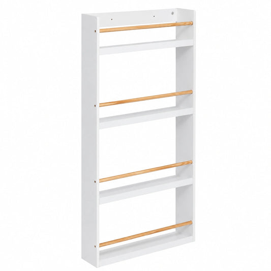 Bibliothèque, avec étagères, coloris blanc, pour le salon ou le bureau