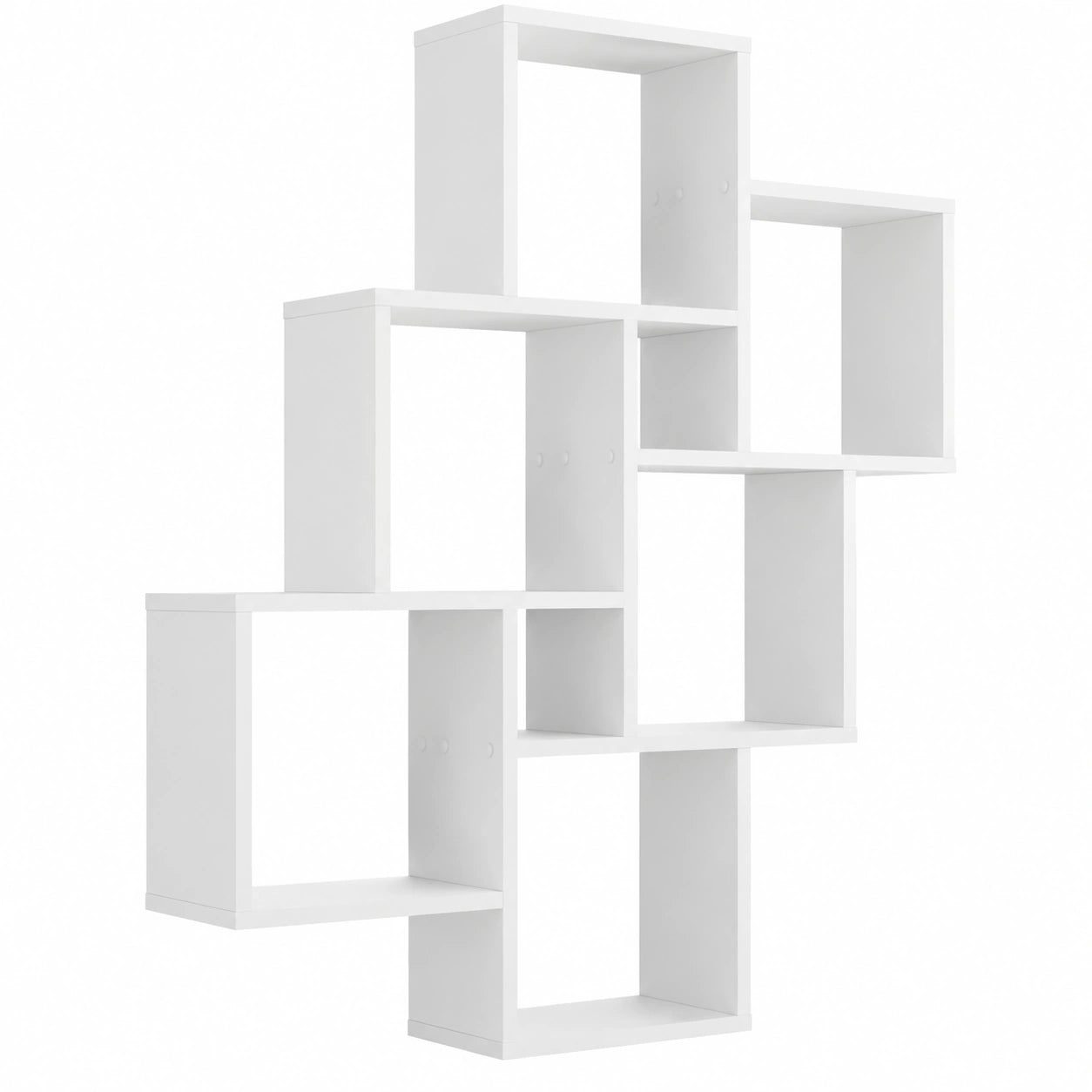 Bibliothèque, avec rangement, coloris blanc, 81,2 x 94,3 x 15,7 cm, pour le salon ou le bureau