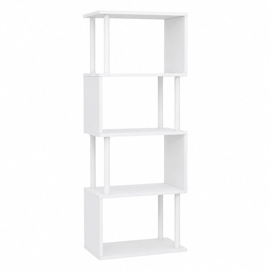 Bibliothèque, avec étagères, coloris blanc, pour le salon ou le bureau