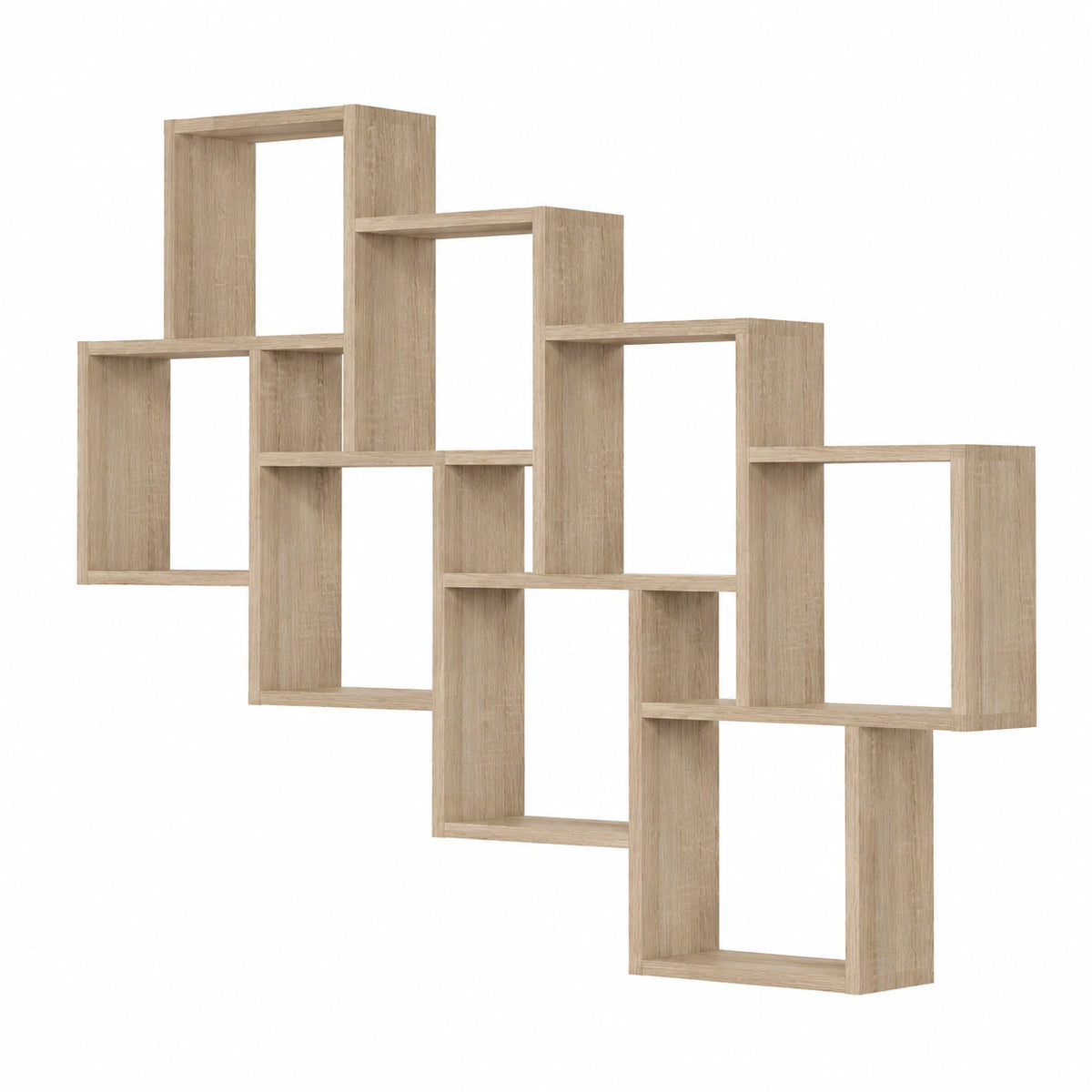 Bibliothèque, avec rangement, en chêne, coloris blanc, 120,8 x 94,5 x 15,7 cm, pour le salon ou le bureau
