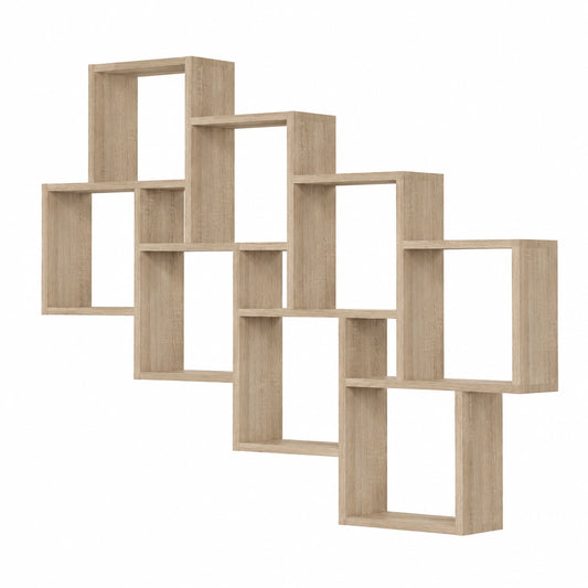 Bibliothèque, avec rangement, en chêne, coloris blanc, 120,8 x 94,5 x 15,7 cm, pour le salon ou le bureau