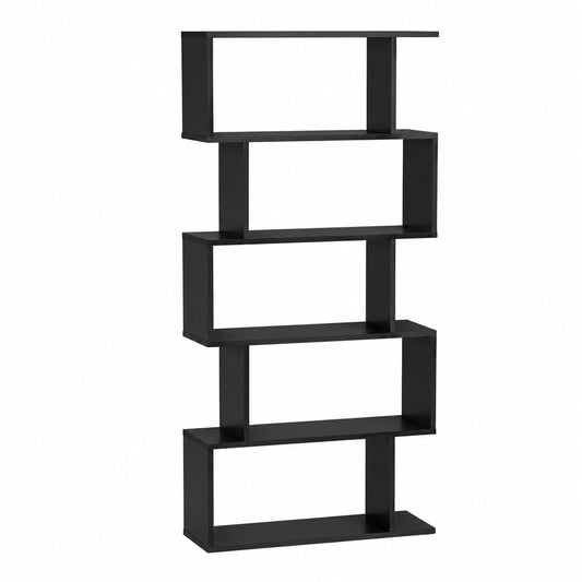 Bureau, avec rangement, avec étagères, coloris noir, 80 x 23 x 192 cm, pour l’espace de travail