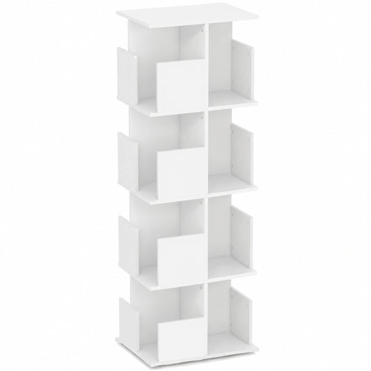 Bibliothèque, coloris blanc, 39 x 39 x 128,3 cm, pour le salon ou le bureau