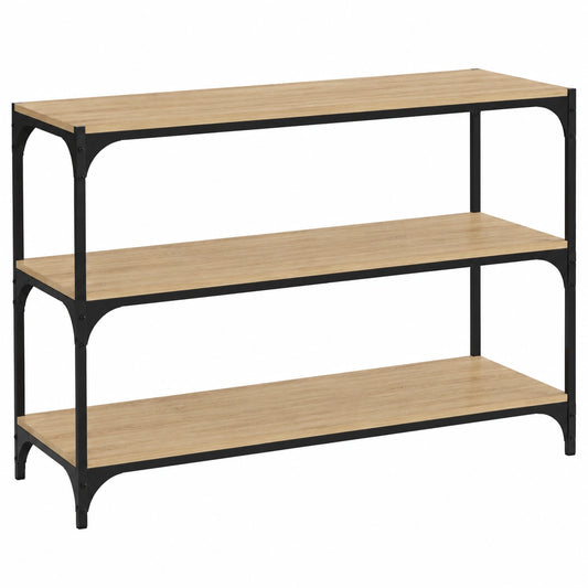 Bureau, avec rangement, avec étagères, en chêne et acier, 100 x 33 x 70,5 cm, pour l’espace de travail