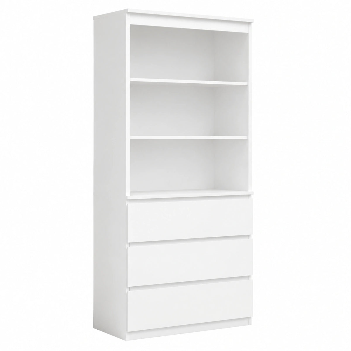 Bibliothèque, avec rangement, 80 x 40 x 180 cm, coloris blanc, pour le salon ou le bureau