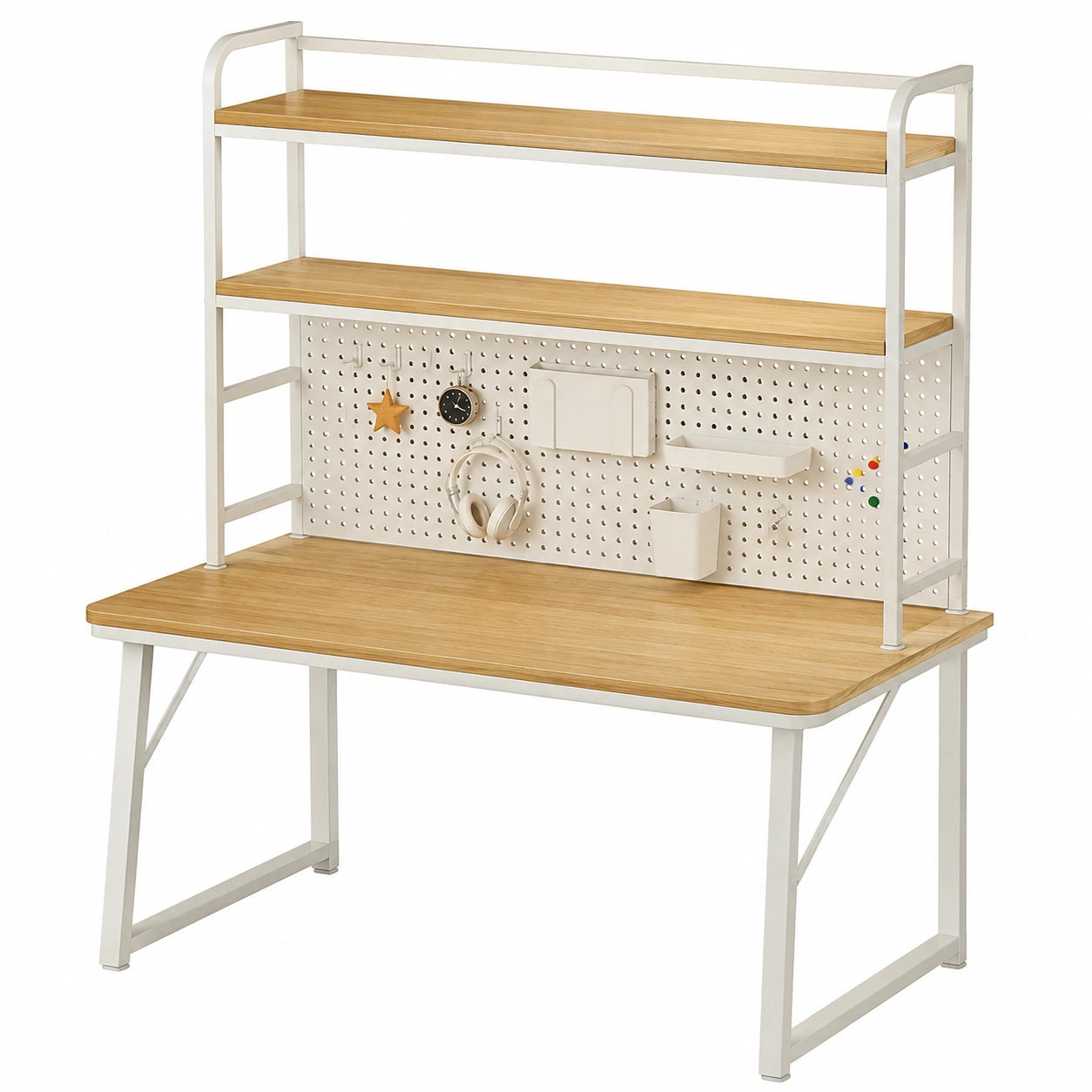 Bureau, réglable, avec rangement, avec étagères, en métal, pour l’espace de travail