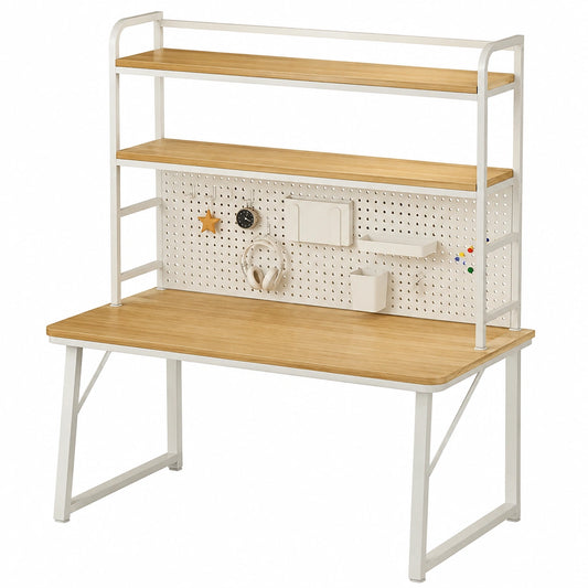 Bureau, réglable, avec rangement, avec étagères, en métal, pour l’espace de travail